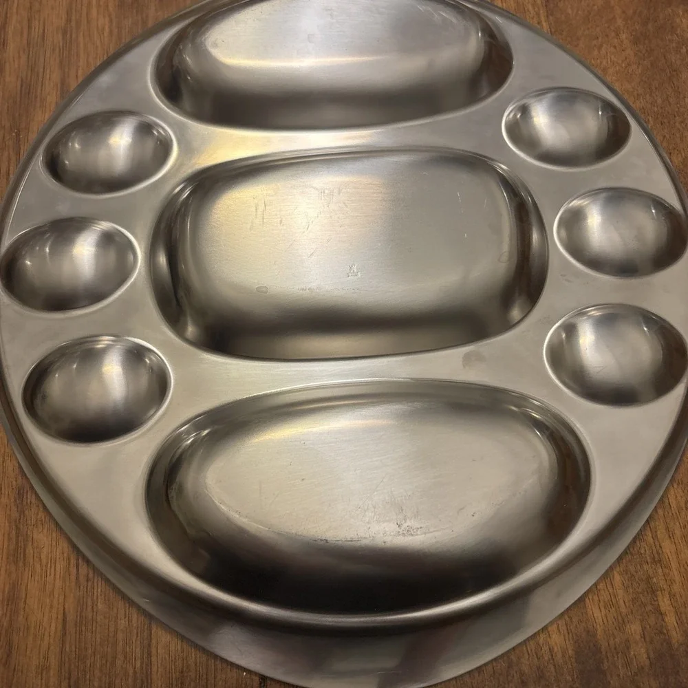 WMF Cromargan Stainless Egg Cold Cuts Serving Tray Vintage Germany Eier-Kabarett